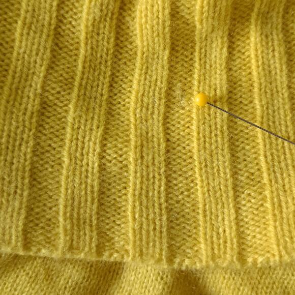 DIANE von FURSTENBERG Jasswinder Cashmere Sweater Large Boxy Turtleneck Yellow - Picture 11 of 11